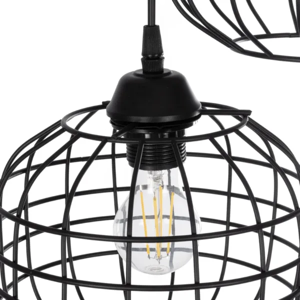 GloboStar® PULSAR 201-0103 Vintage Κρεμαστό Φωτιστικό Ράγα Πολύφωτο 4 x E27 IP20 Μαύρο Μέταλλο - Μ70 x Π20 x Υ80cm - Image 6