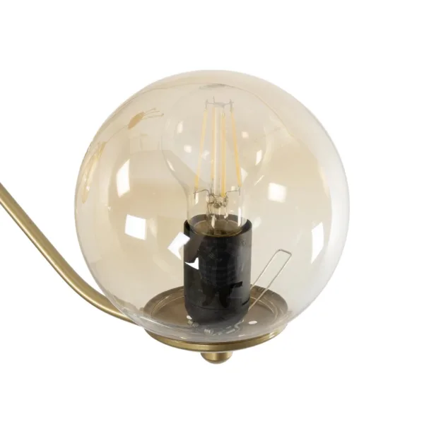 GloboStar® SUNRAY 201-0110 Vintage Κρεμαστό Φωτιστικό Μπάλα Πολύφωτο 4 x E27 IP20 Μαύρο Μέταλλο με Μελί Γυαλί - Μ55 x Π55 x Υ48cm - Image 6