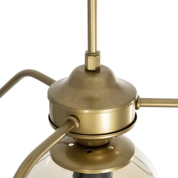 GloboStar® SUNRAY 201-0110 Vintage Κρεμαστό Φωτιστικό Μπάλα Πολύφωτο 4 x E27 IP20 Μαύρο Μέταλλο με Μελί Γυαλί - Μ55 x Π55 x Υ48cm - Image 7