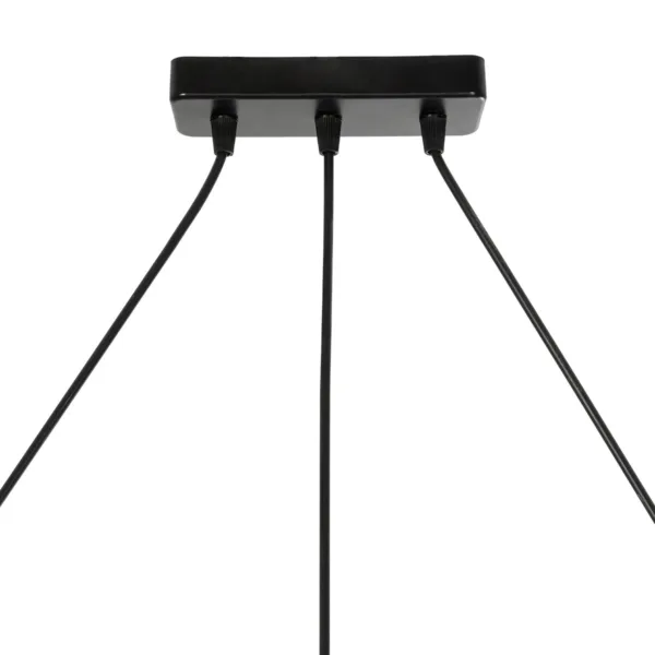 GloboStar® FLASHO 201-0111 Vintage Κρεμαστό Φωτιστικό Οροφής Ράγα Τρίφωτο 3 x E27 IP20 Μαύρο Μέταλλο με Γαλακτερό Γυαλί - Μ50 x Π25 x Υ70cm - Image 7