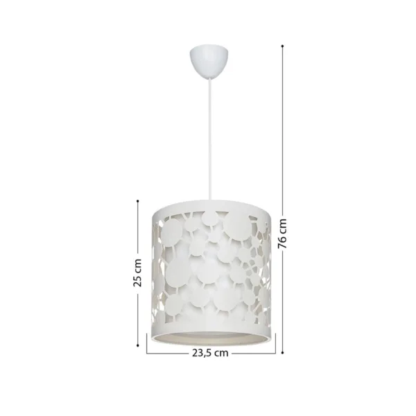 GloboStar® PETAL 203-0065 Μοντέρνο Κρεμαστό Φωτιστικό Καπέλο Μονόφωτο 1 x E27 IP20 Λευκό Πλαστικό - Μ23.5 x Π23.5 x Υ76cm - Image 2