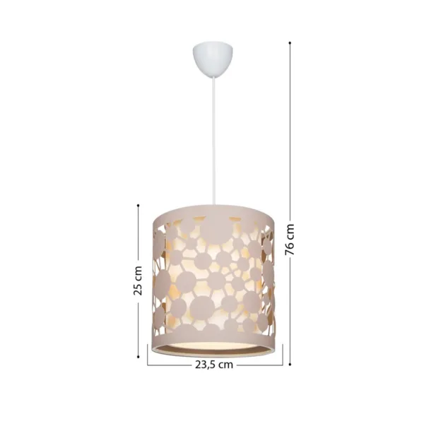 GloboStar® PETAL 203-0066 Μοντέρνο Κρεμαστό Φωτιστικό Καπέλο Μονόφωτο 1 x E27 IP20 Ροζ Πλαστικό - Μ23.5 x Π23.5 x Υ76cm - Image 2