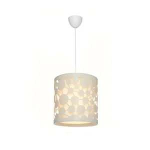 GloboStar® PETAL 203-0067 Μοντέρνο Κρεμαστό Φωτιστικό Καπέλο Μονόφωτο 1 x E27 IP20 Μπεζ Πλαστικό - Μ23.5 x Π23.5 x Υ76cm