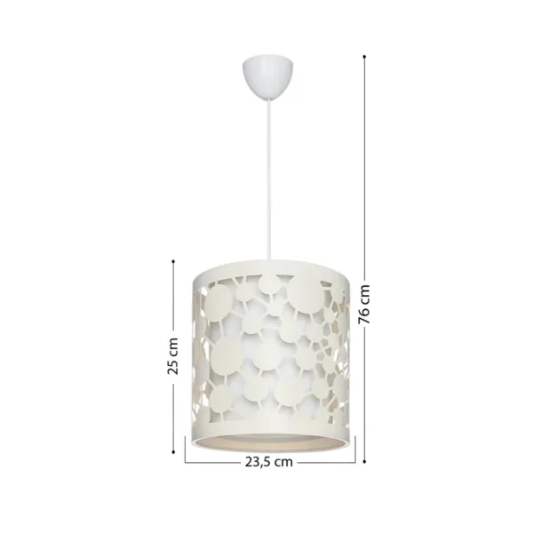 GloboStar® PETAL 203-0067 Μοντέρνο Κρεμαστό Φωτιστικό Καπέλο Μονόφωτο 1 x E27 IP20 Μπεζ Πλαστικό - Μ23.5 x Π23.5 x Υ76cm - Image 2