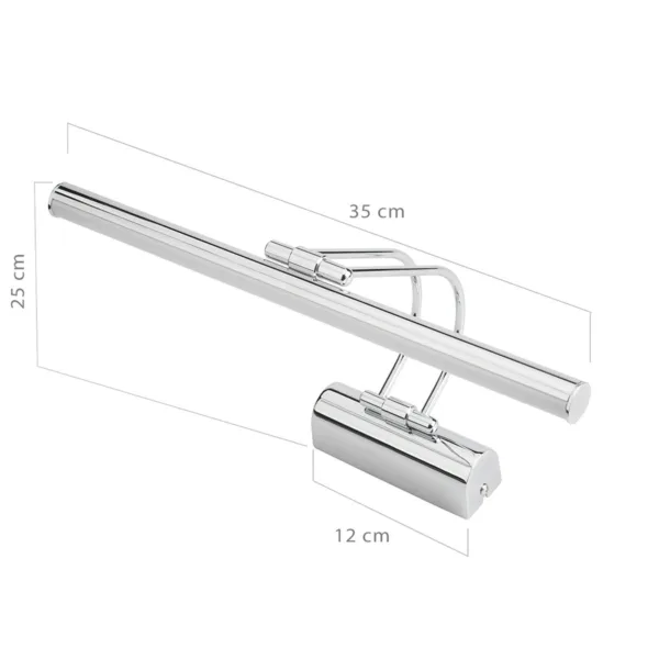 GloboStar® REFINE 203-0187 Φωτιστικό Τοίχου - Απλίκα LED 7W 640lm 120° AC 220-240V IP44 Θερμό Λευκό Χρώμιο - Μ35 x Π25 x Υ9cm - 2 Xρόνια Εγγύηση - Image 2