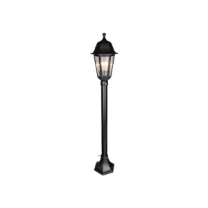 GloboStar® VITRO 203-0192 Vintage Επιδαπέδιο Φωτιστικό Φαναράκι Μονόφωτο 1 x E27 IP44 Μαύρο Πλαστικό Σώμα - Μ16 x Π16 x Υ100cm