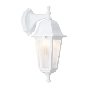 GloboStar® VITRO 203-0201 Vintage Επιτοίχιο Φωτιστικό Φαναράκι Μονόφωτο 1 x E27 IP44 Λευκό Πλαστικό Σώμα - Μ19 x Π16 x Υ39cm