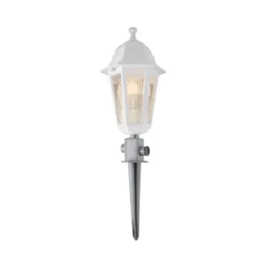 GloboStar® VITRO 203-0203 Vintage Καρφωτό Φωτιστικό Φαναράκι Μονόφωτο 1 x E27 IP44 Λευκό Πλαστικό Σώμα - Μ16 x Π16 x Υ51cm