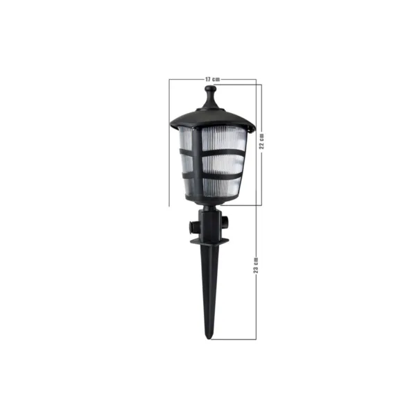 GloboStar® ZARDIN 203-0208 Vintage Καρφωτό Φωτιστικό Φαναράκι Μονόφωτο 1 x E27 IP44 Μαύρο Πλαστικό Σώμα - Μ17 x Π17 x Υ45cm - Image 2