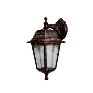 GloboStar® SOLME 203-0216 Vintage Επιτοίχιο Φωτιστικό Φαναράκι Μονόφωτο 1 x E27 IP44 Χάλκινο Πλαστικό Σώμα - Μ19 x Π15 x Υ35cm