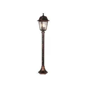 GloboStar® SOLME 203-0217 Vintage Επιδαπέδιο Φωτιστικό Φαναράκι Μονόφωτο 1 x E27 IP44 Χάλκινο Πλαστικό Σώμα - Μ16.5 x Π16.5 x Υ100cm