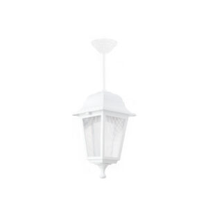 GloboStar® SOLME 203-0219 Vintage Κρεμαστό Φωτιστικό Φαναράκι Μονόφωτο 1 x E27 IP44 Λευκό Πλαστικό Σώμα - Μ15 x Π15 x Υ50cm