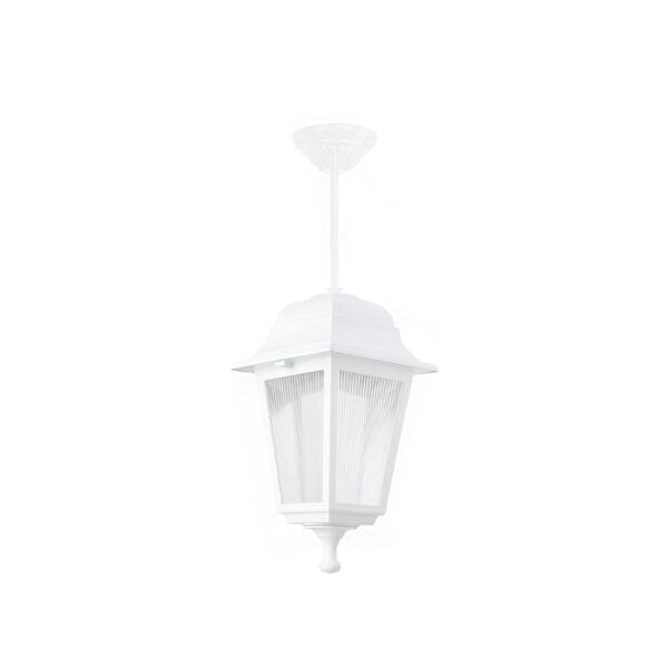 GloboStar® SOLME 203-0219 Vintage Κρεμαστό Φωτιστικό Φαναράκι Μονόφωτο 1 x E27 IP44 Λευκό Πλαστικό Σώμα - Μ15 x Π15 x Υ50cm