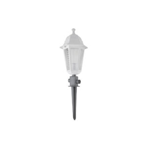 GloboStar® SOLME 203-0223 Vintage Καρφωτό Φωτιστικό Φαναράκι Μονόφωτο 1 x E27 IP44 Λευκό Πλαστικό Σώμα - Μ15 x Π15 x Υ45cm