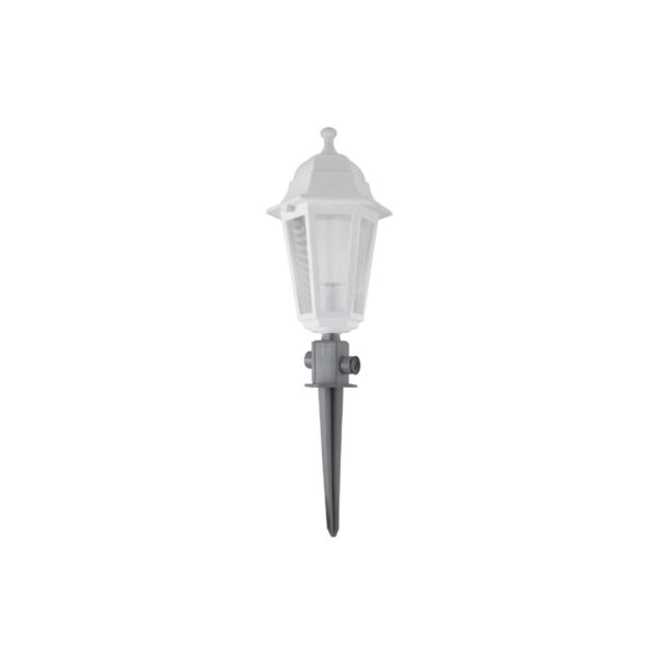GloboStar® SOLME 203-0223 Vintage Καρφωτό Φωτιστικό Φαναράκι Μονόφωτο 1 x E27 IP44 Λευκό Πλαστικό Σώμα - Μ15 x Π15 x Υ45cm