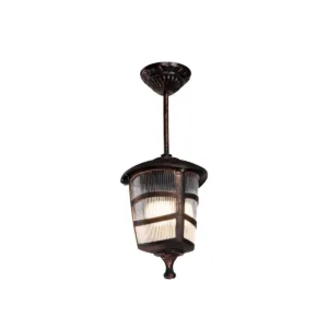 GloboStar® ZARDIN 203-0224 Vintage Κρεμαστό Φωτιστικό Φαναράκι Μονόφωτο 1 x E27 IP44 Χάλκινο Πλαστικό Σώμα - Μ17 x Π17 x Υ42cm