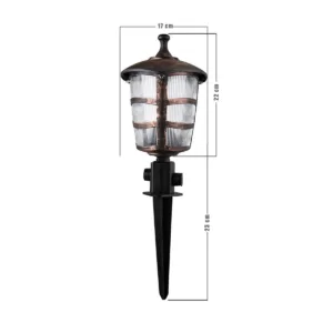 GloboStar® ZARDIN 203-0228 Vintage Καρφωτό Φωτιστικό Φαναράκι Μονόφωτο 1 x E27 IP44 Χάλκινο Πλαστικό Σώμα - Μ17 x Π17 x Υ45cm