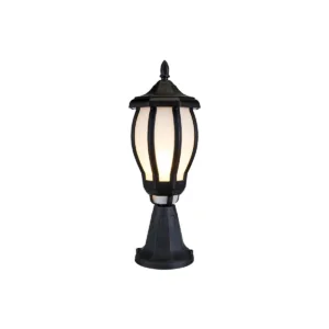 GloboStar® VERDI 203-0231 Vintage Επιδαπέδιο Φωτιστικό Φαναράκι Μονόφωτο 1 x E27 IP44 Μαύρο Πλαστικό Σώμα - Μ17 x Π17 x Υ47cm