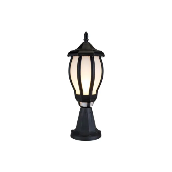 GloboStar® VERDI 203-0231 Vintage Επιδαπέδιο Φωτιστικό Φαναράκι Μονόφωτο 1 x E27 IP44 Μαύρο Πλαστικό Σώμα - Μ17 x Π17 x Υ47cm