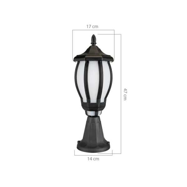 GloboStar® VERDI 203-0231 Vintage Επιδαπέδιο Φωτιστικό Φαναράκι Μονόφωτο 1 x E27 IP44 Μαύρο Πλαστικό Σώμα - Μ17 x Π17 x Υ47cm - Image 2