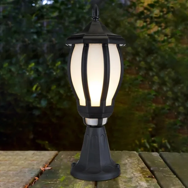 GloboStar® VERDI 203-0231 Vintage Επιδαπέδιο Φωτιστικό Φαναράκι Μονόφωτο 1 x E27 IP44 Μαύρο Πλαστικό Σώμα - Μ17 x Π17 x Υ47cm - Image 3