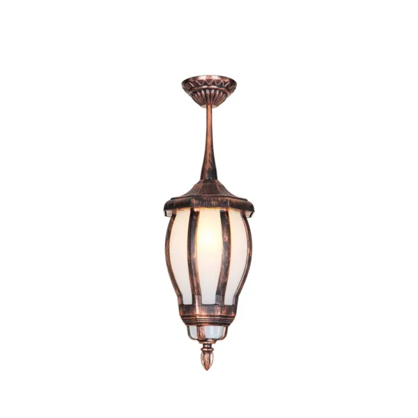 GloboStar® VERDI 203-0234 Vintage Κρεμαστό Φωτιστικό Φαναράκι Μονόφωτο 1 x E27 IP44 Χάλκινο Πλαστικό Σώμα - Μ17 x Π17 x Υ47cm