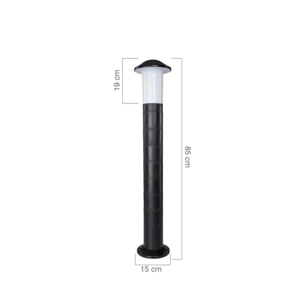 GloboStar® GARDENIO 203-0247 Μοντέρνο Επιδαπέδιο Φωτιστικό Φαναράκι Μονόφωτο 1 x E27 IP44 Μαύρο Πλαστικό Σώμα - Μ15 x Π15 x Υ85cm - Image 2