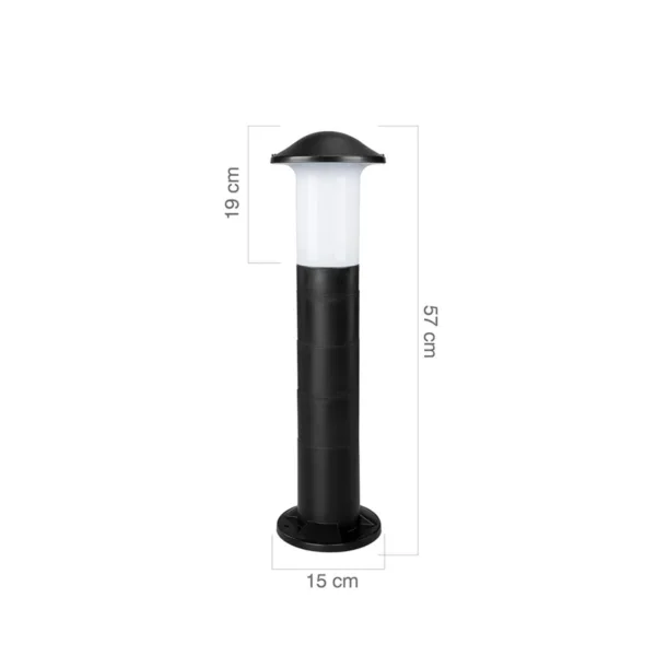 GloboStar® GARDENIO 203-0248 Μοντέρνο Επιδαπέδιο Φωτιστικό Μονόφωτο 1 x E27 IP44 Μαύρο Πλαστικό Σώμα - Μ15 x Π15 x Υ57cm - Image 2