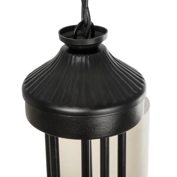 GloboStar® TRITON 203-0253 Vintage Κρεμαστό Φωτιστικό Καπέλο Πολύφωτο 5 x E27 IP20 Μαύρο Μέταλλο με Μπέζ Ύφασμα - Μ50 x Π50 x Υ48cm - Image 9