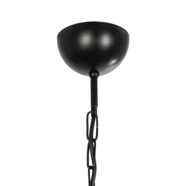 GloboStar® TRITON 203-0253 Vintage Κρεμαστό Φωτιστικό Καπέλο Πολύφωτο 5 x E27 IP20 Μαύρο Μέταλλο με Μπέζ Ύφασμα - Μ50 x Π50 x Υ48cm - Image 10