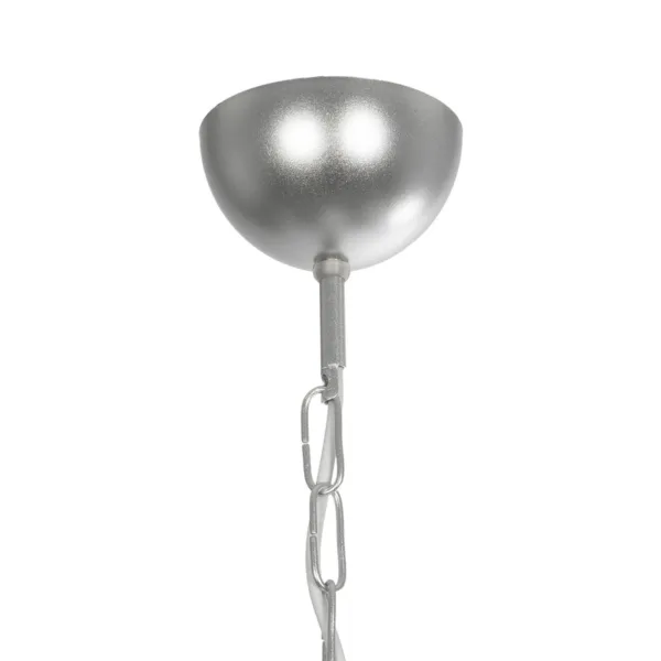 GloboStar® TRITON 203-0255 Vintage Κρεμαστό Φωτιστικό Καπέλο Πολύφωτο 5 x E27 IP20 Ασημί Μέταλλο με Γκρί Ύφασμα - Μ50 x Π50 x Υ48cm - Image 10