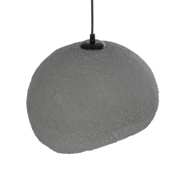 GloboStar® STONE 204-0122 Μοντέρνο Κρεμαστό Φωτιστικό Καμπάνα Μονόφωτο 1 x E27 IP20 Γκρι Πολυστερίνη με Γκρι Ρητίνη - Μ31.5 x Π35 x Υ26cm - Image 6