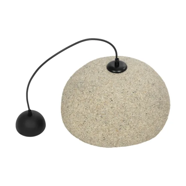 GloboStar® STONE 204-0123 Μοντέρνο Κρεμαστό Φωτιστικό Καμπάνα Μονόφωτο 1 x E27 IP20 Μπεζ Πολυστερίνη με Μπεζ Ρητίνη - Μ31.5 x Π35 x Υ26cm - Image 10