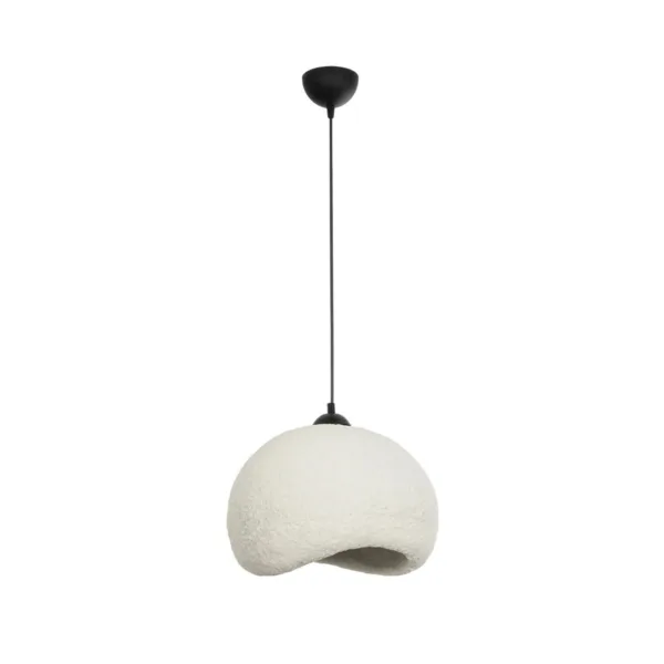 GloboStar® STONE 204-0124 Μοντέρνο Κρεμαστό Φωτιστικό Καμπάνα Μονόφωτο 1 x E27 IP20 Γκρι Πολυστερίνη με Γκρι Ρητίνη - Μ31.5 x Π35 x Υ26cm - Image 3