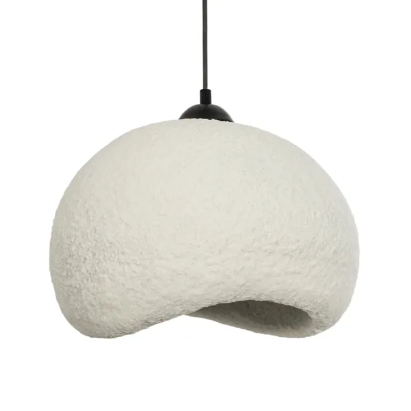 GloboStar® STONE 204-0124 Μοντέρνο Κρεμαστό Φωτιστικό Καμπάνα Μονόφωτο 1 x E27 IP20 Γκρι Πολυστερίνη με Γκρι Ρητίνη - Μ31.5 x Π35 x Υ26cm - Image 4