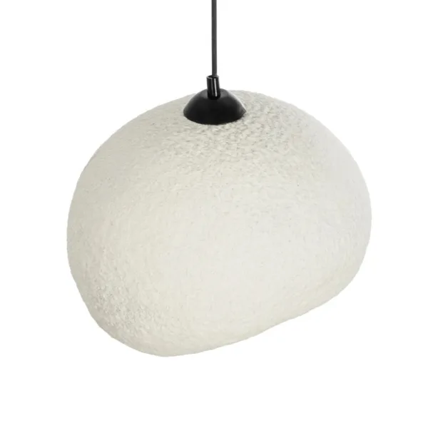 GloboStar® STONE 204-0124 Μοντέρνο Κρεμαστό Φωτιστικό Καμπάνα Μονόφωτο 1 x E27 IP20 Γκρι Πολυστερίνη με Γκρι Ρητίνη - Μ31.5 x Π35 x Υ26cm - Image 6