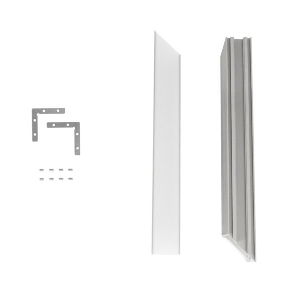 GLOBOSTAR® ALP-CORNER-SIDE90 LUMILINE 61768 Επιφανειακό / Κρεμαστό Προφίλ Αλουμινίου Γωνία με Λευκό Γαλακτερό Πατητό Κάλυμμα για Ταινίες LED IP20 - Γκρι Ανθρακί Ματ - Μ30 x Π3.5 x Υ7cm - Image 7