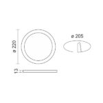 ΧΩΝΕΥΤΟ ΛΕΠΤΟ LED ΟΡΟΦΗΣ 18W CCT ΜΑΥΡΟ - Image 2