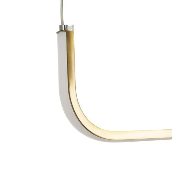GLOBOSTAR® LINARIA 60923 Μοντέρνο Κρεμαστό Φωτιστικό Οροφής LED 36W 4150lm 180° AC 220-240V IP20 Ρυθμιζόμενο Λευκό CCT με Χειριστήριο από 2700K έως 6000K Dimmable - Lumileds SMD Chip - Χρυσό Βούρτσας - Μ120 x Π2 x Υ10cm - 3 Χρόνια Εγγύηση - Image 2