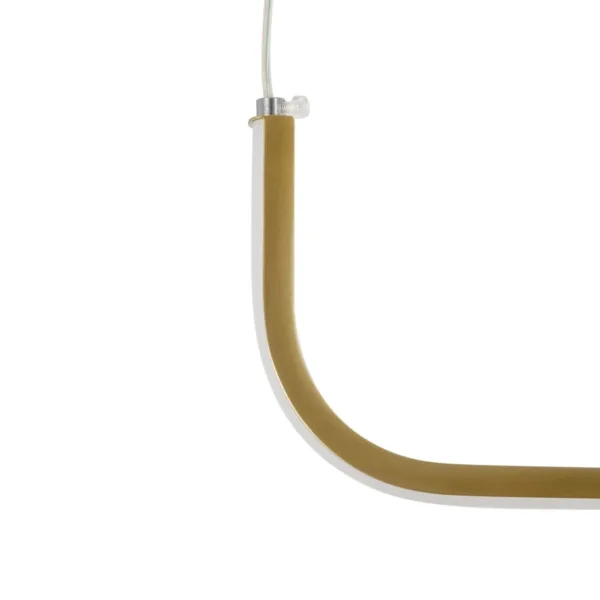GLOBOSTAR® LINARIA 60923 Μοντέρνο Κρεμαστό Φωτιστικό Οροφής LED 36W 4150lm 180° AC 220-240V IP20 Ρυθμιζόμενο Λευκό CCT με Χειριστήριο από 2700K έως 6000K Dimmable - Lumileds SMD Chip - Χρυσό Βούρτσας - Μ120 x Π2 x Υ10cm - 3 Χρόνια Εγγύηση - Image 3