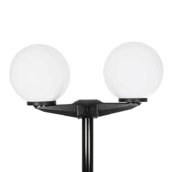 GLOBOSTAR® AGROS 61598 Φωτιστικό Κολωνάκι Κήπου με Ντουί 2 x E27 AC 220-240V Αδιάβροχο IP65 - Λευκό & Μάυρο - Μ75 x Π30 x Υ240cm - Image 3
