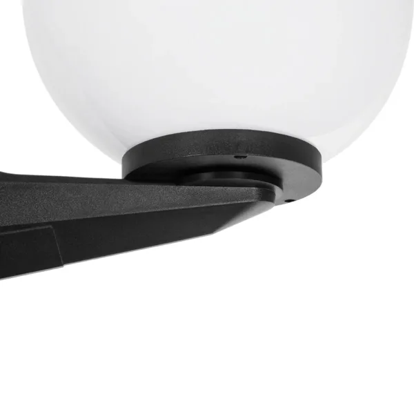 GLOBOSTAR® AGROS 61598 Φωτιστικό Κολωνάκι Κήπου με Ντουί 2 x E27 AC 220-240V Αδιάβροχο IP65 - Λευκό & Μάυρο - Μ75 x Π30 x Υ240cm - Image 4