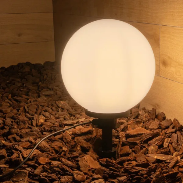 GLOBOSTAR® AGROS 61708 Φωτιστικό Κήπου / Καρφωτό με Ντουί 1 x E27 AC 220-240V Αδιάβροχο IP65 - Λευκό & Μάυρο - Μ30 x Π30 x Υ64cm - Image 7