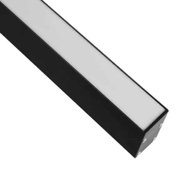 GLOBOSTAR® ALP-LINEAR LUMILINE 61764-3M Επιφανειακό / Κρεμαστό Προφίλ Αλουμινίου με Λευκό Γαλακτερό Πατητό Κάλυμμα για Ταινίες LED IP20 - Μαύρο Ματ - Μ300 x Π3.5 x Υ7cm - Image 3