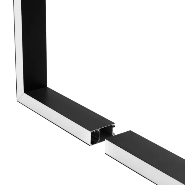 GLOBOSTAR® ALP-CORNER-SIDE90 LUMILINE 61767 Επιφανειακό / Κρεμαστό Προφίλ Αλουμινίου Γωνία με Λευκό Γαλακτερό Πατητό Κάλυμμα για Ταινίες LED IP20 - Μαύρο Ματ - Μ30 x Π3.5 x Υ7cm - Image 2