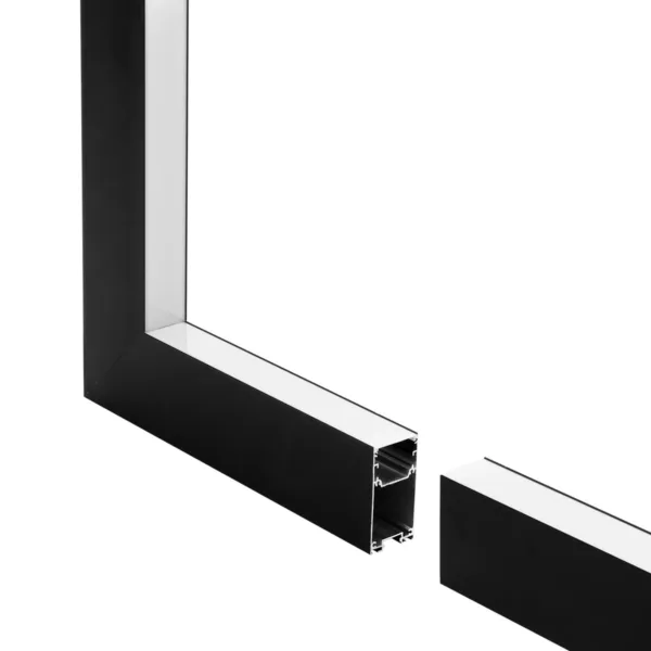 GLOBOSTAR® ALP-CORNER-IN90 LUMILINE 61770 Επιφανειακό / Κρεμαστό Προφίλ Αλουμινίου Γωνία με Λευκό Γαλακτερό Πατητό Κάλυμμα για Ταινίες LED IP20 - Μαύρο Ματ - Μ30 x Π3.5 x Υ7cm - Image 2