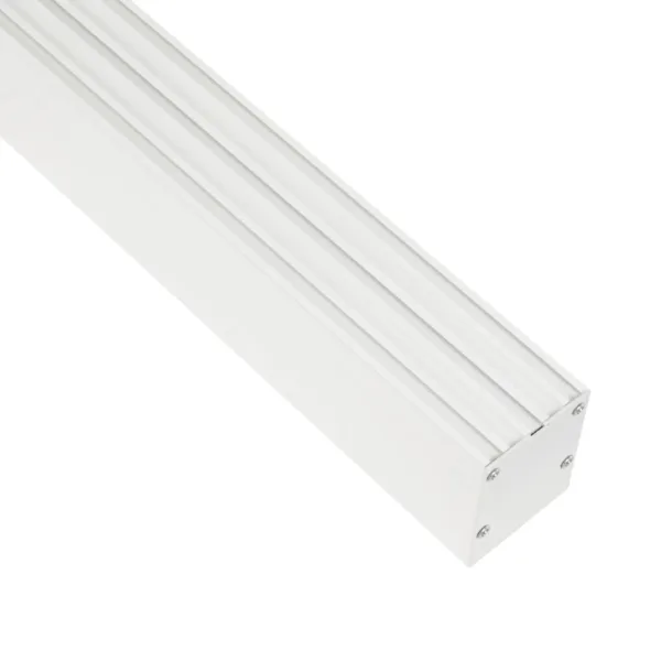 GLOBOSTAR® ALP-LINEAR BRIGHTRAIL 61774-3M Επιφανειακό / Κρεμαστό Προφίλ Αλουμινίου με Λευκό Γαλακτερό Πατητό Κάλυμμα για Ταινίες LED IP20 - Λευκό Ματ - Μ300 x Π5 x Υ7.5cm - Image 4