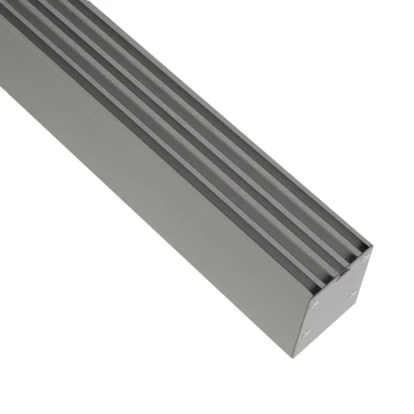 GLOBOSTAR® ALP-LINEAR BRIGHTRAIL 61776-3M Επιφανειακό / Κρεμαστό Προφίλ Αλουμινίου με Λευκό Γαλακτερό Πατητό Κάλυμμα για Ταινίες LED IP20 - Γκρι Ανθρακί Ματ - Μ300 x Π5 x Υ7.5cm - Image 4