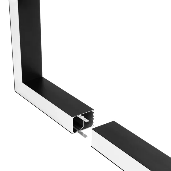 GLOBOSTAR® ALP-CORNER-SIDE90 BRIGHTRAIL 61778 Επιφανειακό / Κρεμαστό Προφίλ Αλουμινίου Γωνία με Λευκό Γαλακτερό Πατητό Κάλυμμα για Ταινίες LED IP20 - Μαύρο Ματ - Μ30 x Π5 x Υ7.5cm - Image 3