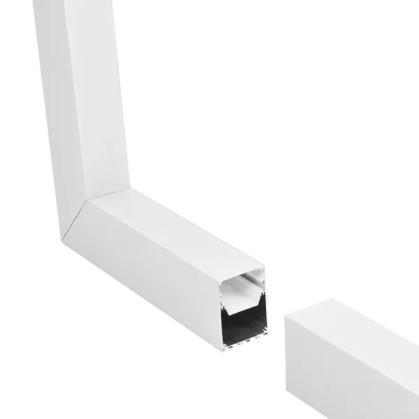 GLOBOSTAR® ALP-CORNER-IN90 BRIGHTRAIL 61780 Επιφανειακό / Κρεμαστό Προφίλ Αλουμινίου Γωνία με Λευκό Γαλακτερό Πατητό Κάλυμμα για Ταινίες LED IP20 - Λευκό Ματ - Μ30 x Π5 x Υ7.5cm - Image 2